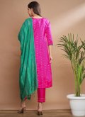 Silk Blend Salwar Suit in Pink Enhanced with Embroidered - 2