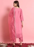 Silk Blend Trendy Salwar Kameez in Pink Enhanced with Embroidered - 2