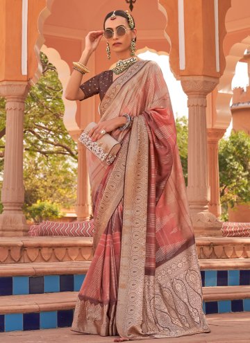 Silk Classic Designer Saree in Multi Colour Enhanced with Digital Print