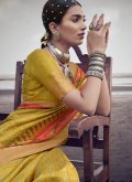 Silk Classic Designer Saree in Mustard Enhanced with Digital Print - 1