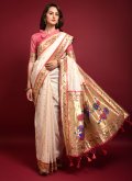 Silk Classic Designer Saree in Pink Enhanced with Woven - 2