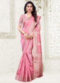 Silk Classic Designer Saree in Pink Enhanced with Woven - 1