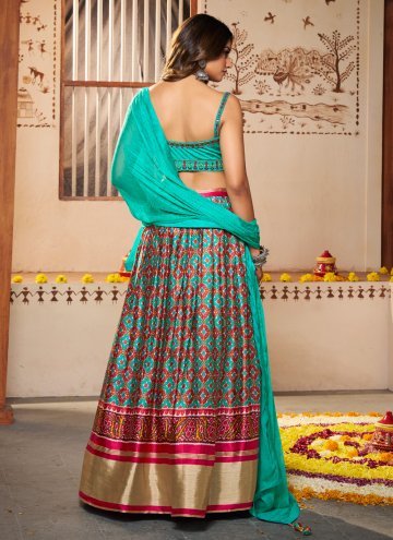 Silk Designer Lehenga Choli in Multi Colour Enhanced with Digital Print