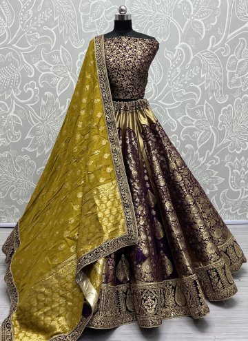 Silk Designer Lehenga Choli in Purple Enhanced wit