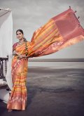 Silk Designer Saree in Multi Colour Enhanced with Digital Print - 3