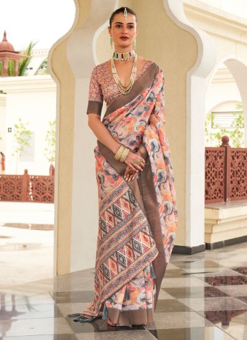 Silk Designer Saree in Multi Colour Enhanced with 