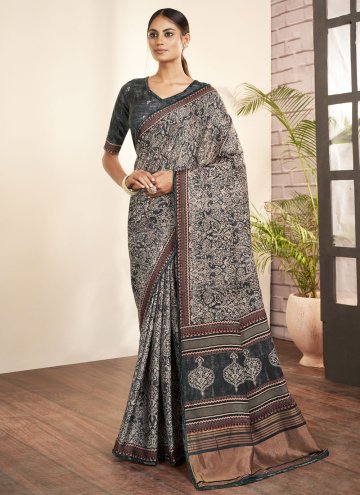 Silk Designer Saree in Multi Colour Enhanced with Printed