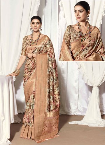 Silk Designer Saree in Multi Colour Enhanced with Woven