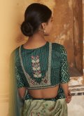 Silk Designer Saree in Sea Green Enhanced with Printed - 2