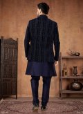 Silk Indo Western in Blue and Navy Blue Enhanced with Embroidered - 2
