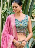 Silk Readymade Lehenga Choli in Multi Colour Enhanced with Embroidered - 1