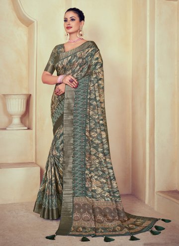 Silk Silk Saree in Multi Colour Enhanced with Digi