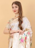 Silk Traditional Saree in Off White Enhanced with Woven - 2