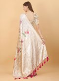 Silk Traditional Saree in Off White Enhanced with Woven - 3