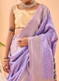 Silk Traditional Saree in Purple Enhanced with Woven - 2