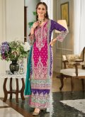 Silk Trendy Salwar Kameez in Pink Enhanced with Embroidered - 2