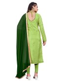 Silk Trendy Salwar Suit in Green Enhanced with Embroidered - 3