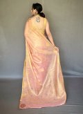 Silk Trendy Saree in Pink Enhanced with Woven - 2