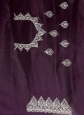 Silk Trendy Saree in Purple Enhanced with Embroidered - 2