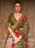 Swarovski Patola Silk Green Designer Saree - 1