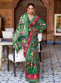 Swarovski Patola Silk Green Designer Saree - 1