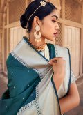 Teal Banarasi Woven Designer Saree for Ceremonial - 1