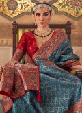 Teal Banarasi Woven Trendy Saree for Ceremonial - 1