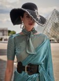 Teal Handloom Silk Woven Classic Designer Saree for Ceremonial - 1