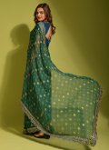 Teal Trendy Saree in Chiffon with Border - 1