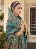Turquoise Silk Woven Trendy Saree for Festival - 1
