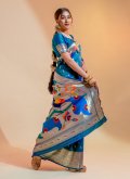 Turquoise Trendy Saree in Silk with Woven - 2