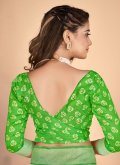 Tussar Silk Casual Saree in Green Enhanced with Printed - 2