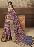 Tussar Silk Contemporary Saree in Multi Colour Enhanced with Digital Print - 1