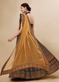 Tussar Silk Long Choli Lehenga in Multi Colour Enhanced with Printed - 3