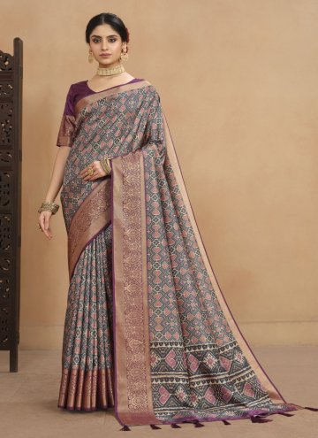 Tussar Silk Trendy Saree in Multi Colour Enhanced 