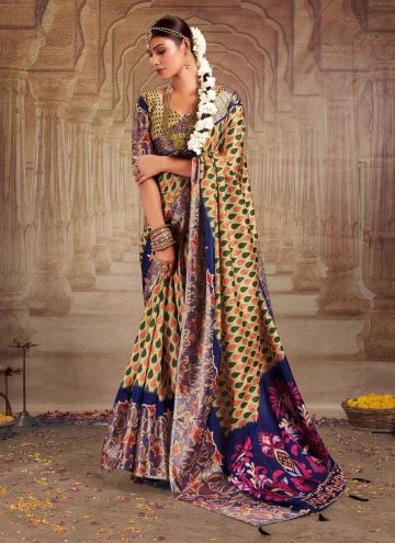 Tussar Silk Trendy Saree in Multi Colour Enhanced 