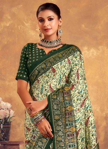 Tussar Silk Trendy Saree in Multi Colour Enhanced with Woven