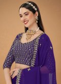Violet A Line Lehenga Choli in Faux Georgette with Embroidered - 1