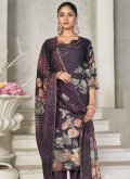 Violet color Pashmina Trendy Salwar Kameez with Digital Print - 2