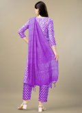 Violet Rayon Embroidered Salwar Suit - 1