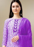Violet Rayon Embroidered Salwar Suit - 3