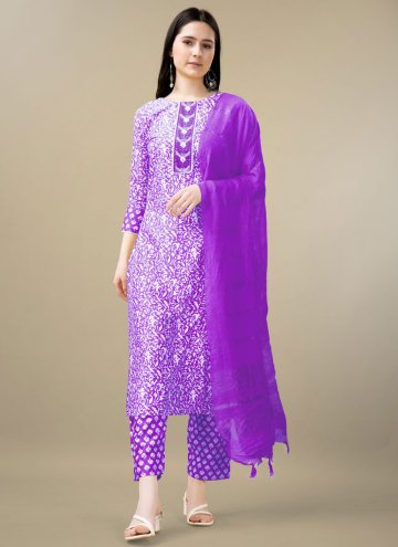 Violet Rayon Embroidered Salwar Suit