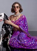 Violet Silk Woven Classic Designer Saree for Ceremonial - 1