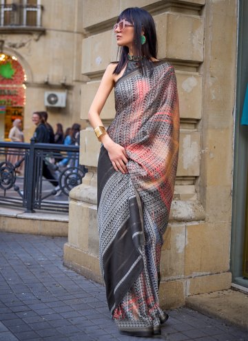 Viscose Trendy Saree in Multi Colour Enhanced with
