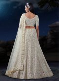 White A Line Lehenga Choli in Georgette with Sequins Work - 2