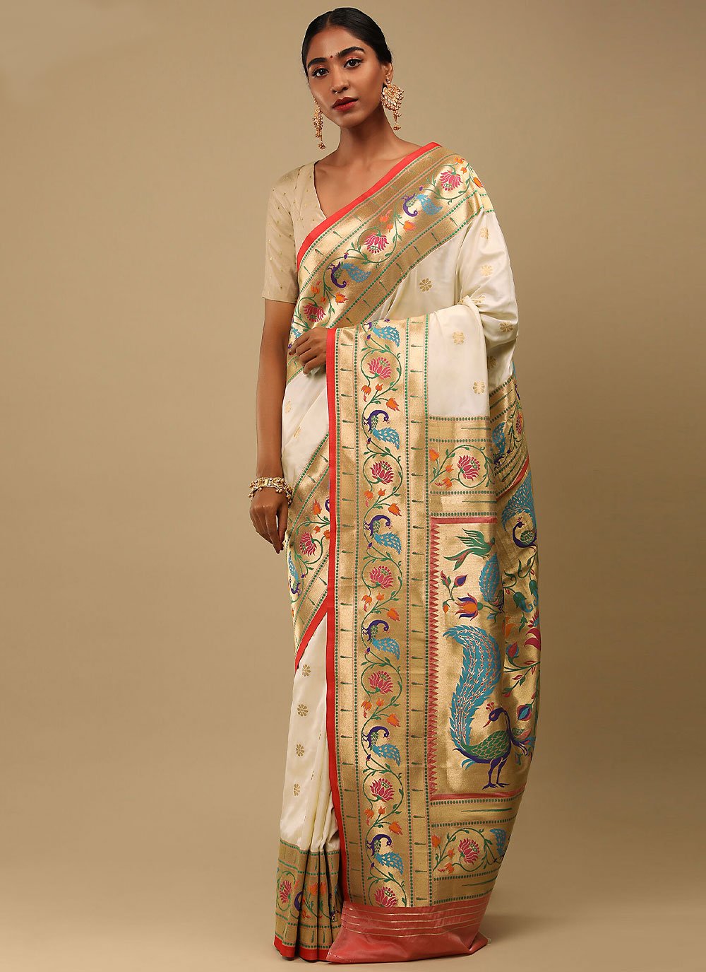 White Art Banarasi Silk Woven Contemporary Saree for Engagement
