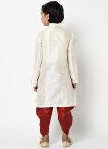 White Art Dupion Silk Embroidered Angarkha - 1