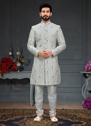 White color Embroidered Imported Indo Western