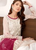 White color Georgette Pakistani Suit with Embroidered - 1