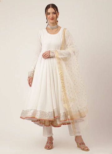 White Cotton  Designer Trendy Salwar Suit for Cere